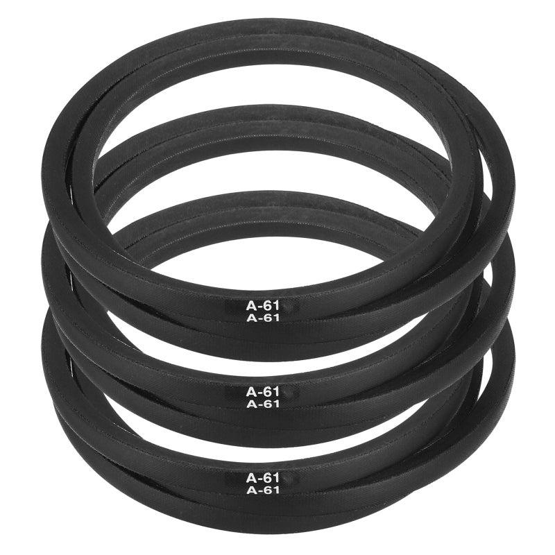 يو إكس سيل Uxcell 3 قطع A61 أو 4L630 حزام على شكل حرف V مطاطي كلاسيكي ملفوف، 61 بوصة (1550 مم) محيط داخلي، حزام على شكل حرف V - Image 1